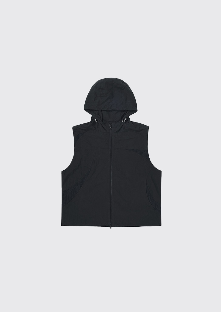 Hike ver.3 vest hooded zip-up Black