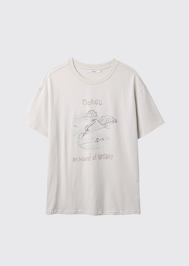 Dokdo digital printing  half sleeves T-shirts Elephas ivory