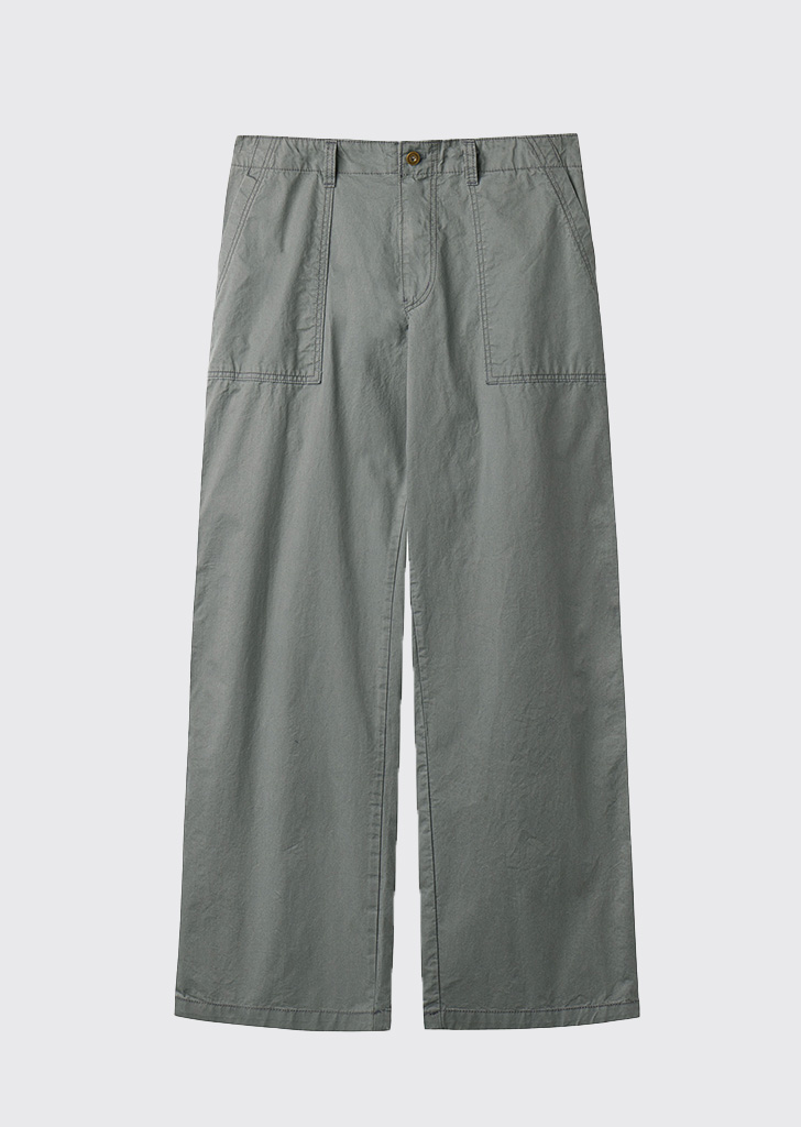 CDP(cation dyable polyester) Puttig washed pants_Vintage khaki