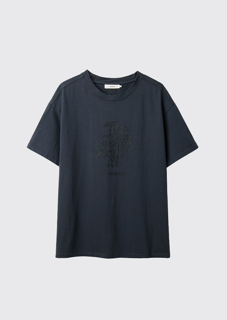 Thunderbird printing half sleeves T-shirts Dark charcoal